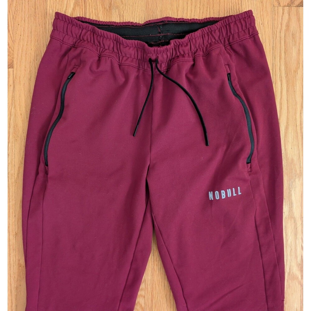 NOBULL Joggers Men’s Small Red Maroon Athletic Pants Gym Training Zip Pocket - Picture 3 of 11
